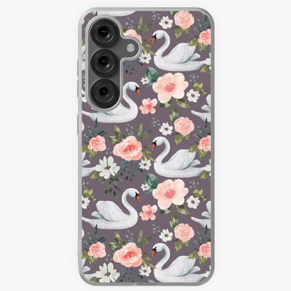 Vista previa del artículo con la obra «Acuarela Cisne Floral en Púrpura, Vintage Spring Collection», diseñado y vendido por cateandrainn.