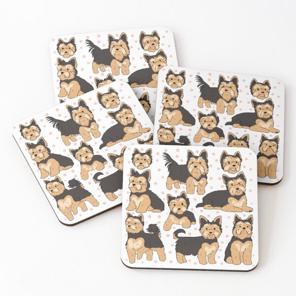 Item preview, Cute Yorkshire Terrier illustration pattern  designed and sold by Yarafantasyart.