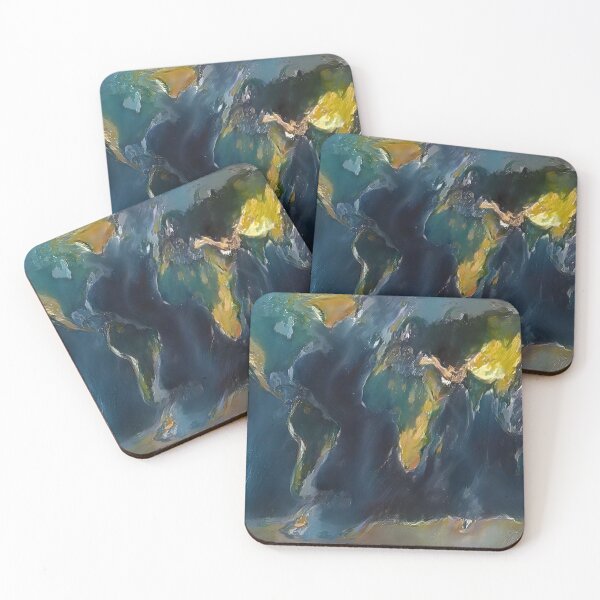 Item preview, Topographic World Map Abstract Painting AI Generated Digital Art designed and sold by Gogmagosh.