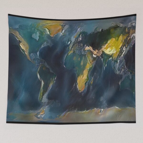 Item preview, Topographic World Map Abstract Painting AI Generated Digital Art designed and sold by Gogmagosh.