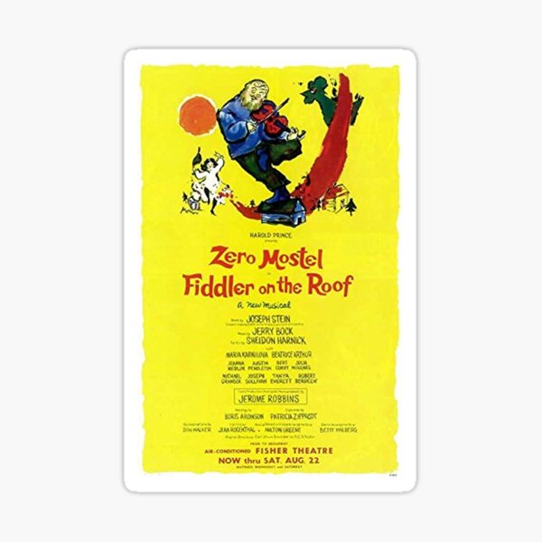 “Fiddler on the Roof Poster” Sticker for Sale by Jafriedland | Redbubble