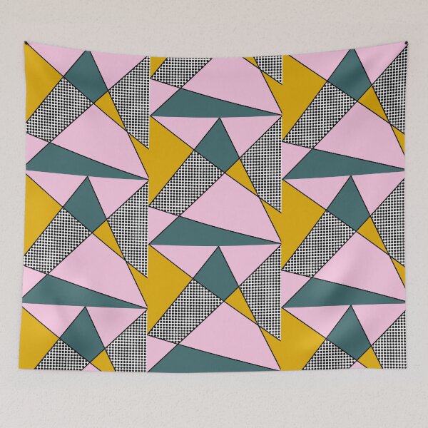 Item preview, Color areas with black dots, mustard yellow, pink and petrol designed and sold by Ninaeva.