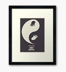 The Night of the Hunter, Fine Art Print, Movie Poster, Charles Laughton, Robert Mitchum, glicée, Alternative, Minimal, old film, classic Framed Print