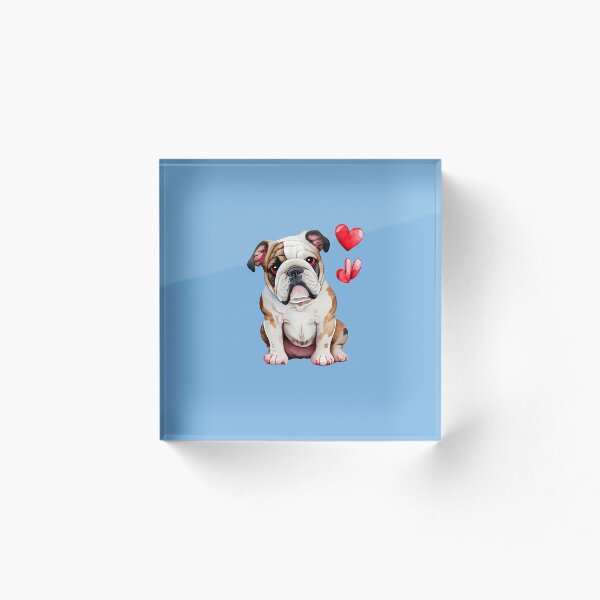 Item preview, Valentine Bulldog - Amo a mi Bulldog - Azul designed and sold by RedMouseGames.