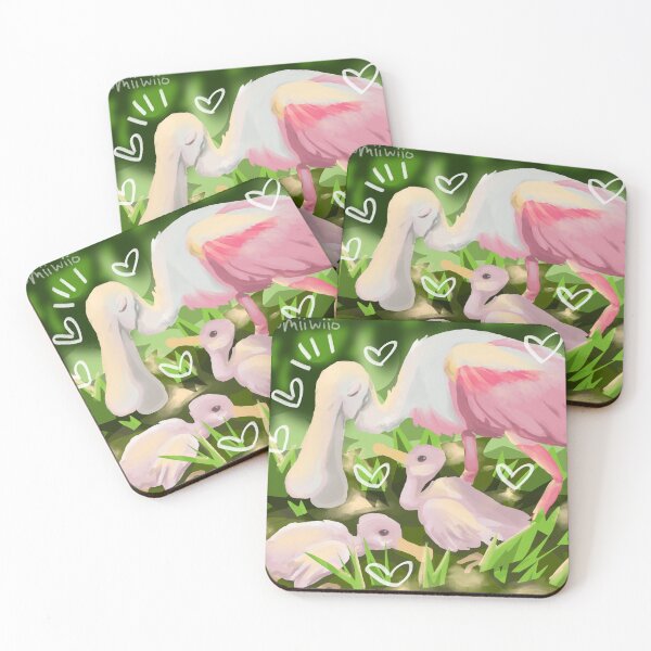 Item preview, Roseate Spoonbill with her babies! designed and sold by olives-suck.