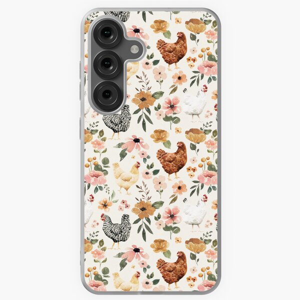 Item preview, Watercolor Chicken Floral, Charlotte Floral Collection designed and sold by cateandrainn.