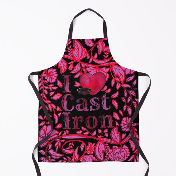 Item preview, I Love Cast Iron Floral Valentine designed and sold by Art of Camping Now.