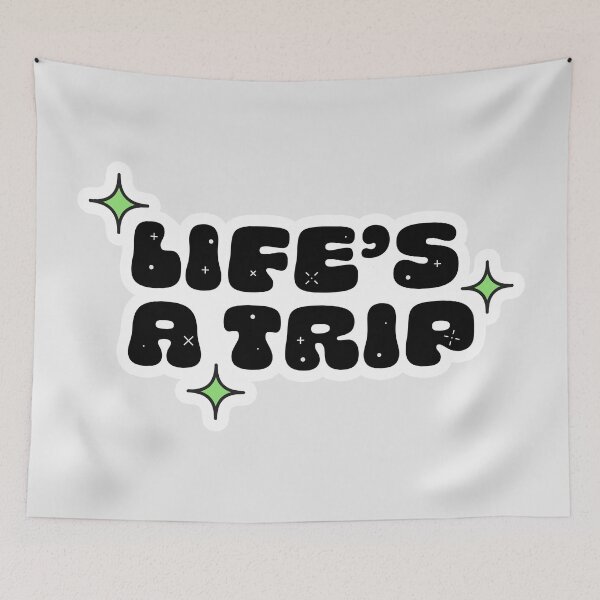 Item preview, Life's a Trip Typography with Stars | Y2K Retro Sticker designed and sold by stoicjimny.