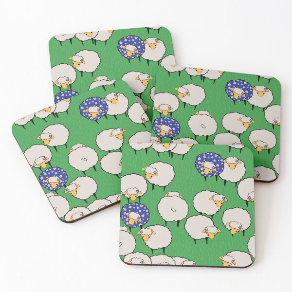 Item preview, Sheep on Grass Royal Blue Flowers designed and sold by Meg M Studio.