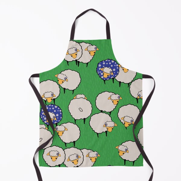 Item preview, Sheep on Grass Royal Blue Flowers designed and sold by Meg M Studio.