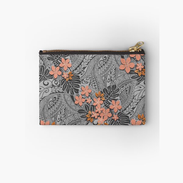 Item preview, Hawaiian Monstera Tapa and Coral Hibiscus Fusion designed and sold by J Marielle Designs.