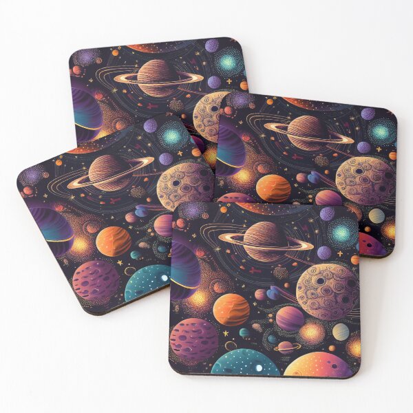 Item preview, Cosmic pattern with stars and planets designed and sold by colorexz.