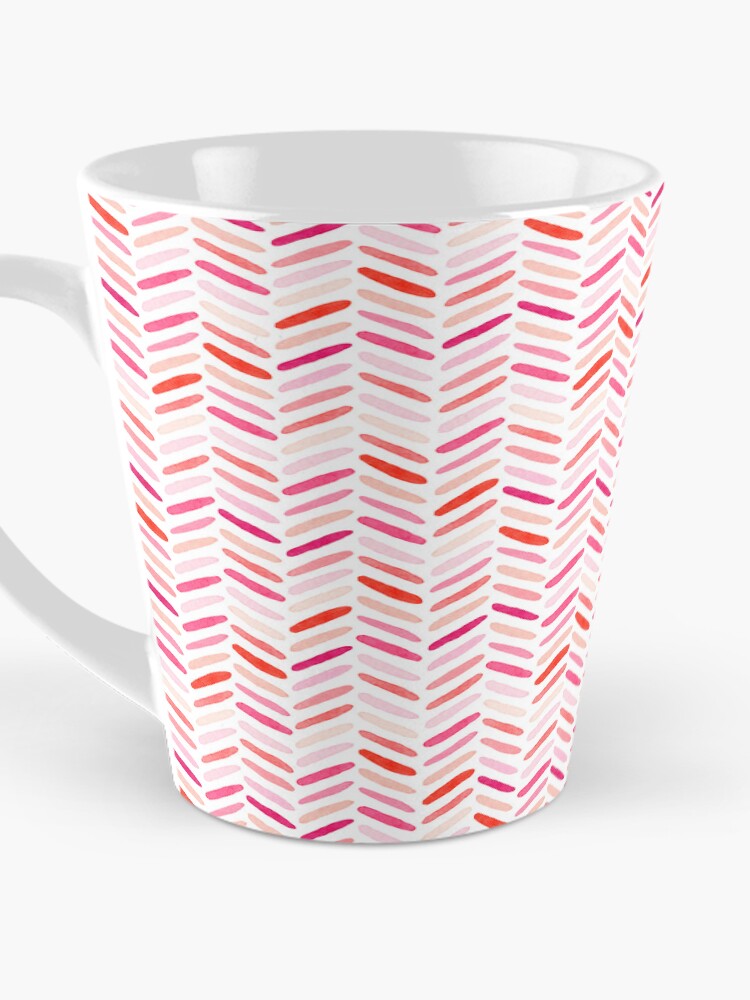 Thumbnail 3 of 4, Coffee Mug, Red stripes pattern designed and sold by PoppyPattern.
