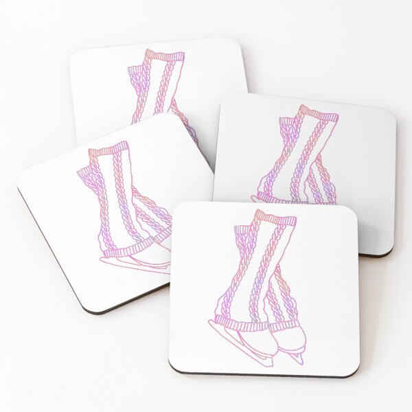 Item preview, Ice skates and legwarmers (pink watercolour figure skating) designed and sold by Becky-Marie.