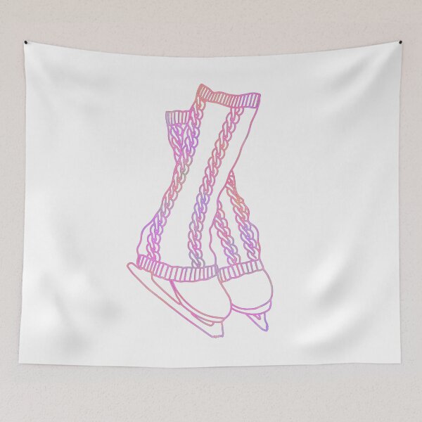 Item preview, Ice skates and legwarmers (pink watercolour figure skating) designed and sold by Becky-Marie.