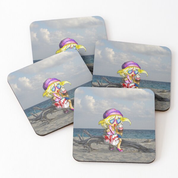 Item preview, cartoon girl on a cuban beach designed and sold by CuisineCat.
