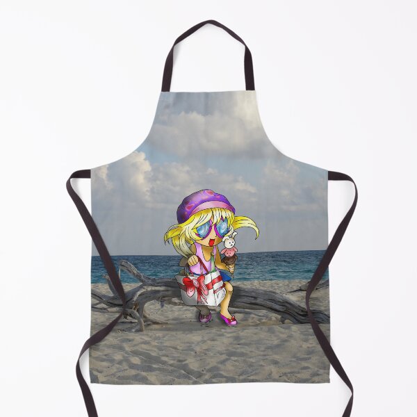 Item preview, cartoon girl on a cuban beach designed and sold by CuisineCat.
