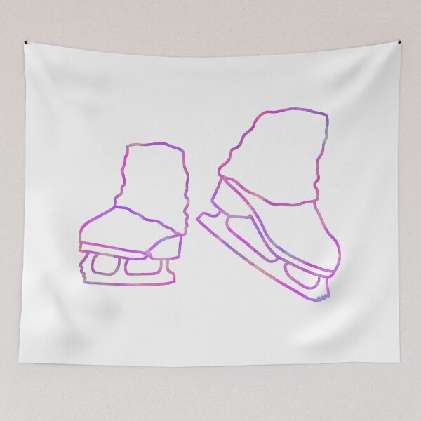 Item preview, Ice skates and legwarmers (purple watercolour figure skating) designed and sold by Becky-Marie.