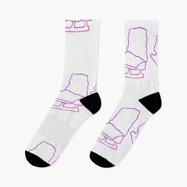 Item preview, Ice skates and legwarmers (purple watercolour figure skating) designed and sold by Becky-Marie.