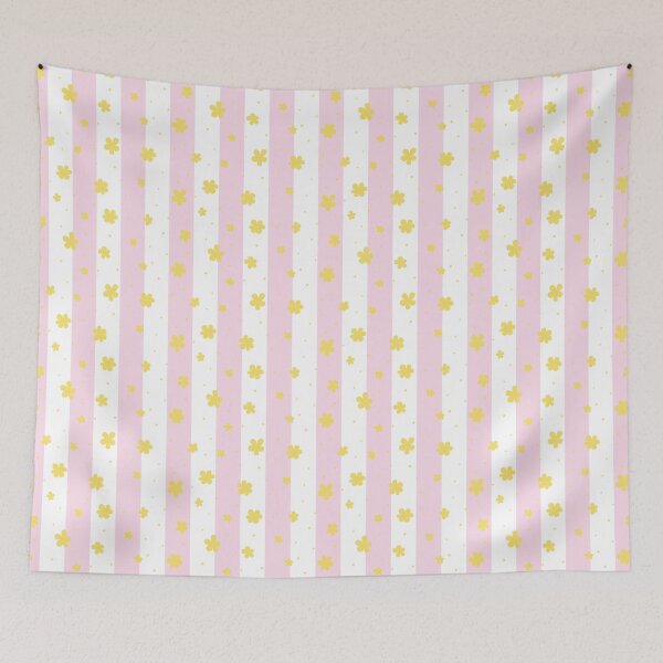 Item preview, WHITE AND PINK STRIPE YELLOW FLORALS designed and sold by blomastudios.