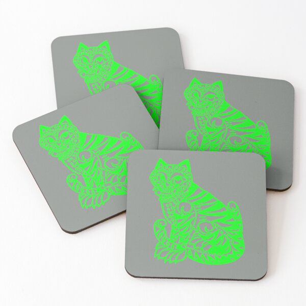 Item preview, Cat cut out -bright  green designed and sold by shtem.