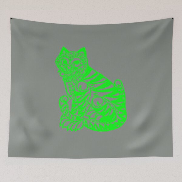 Item preview, Cat cut out -bright green designed and sold by shtem.