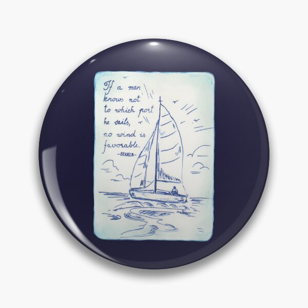 Item preview, Quote Card #5 - Seneca - If a man knows not to which port he sails, no wind is favorable - Man sailing  designed and sold by WordsOf--Wisdom.