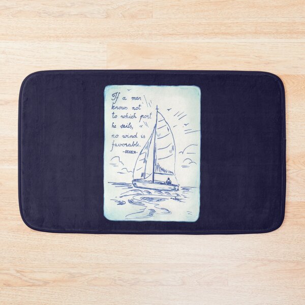 Item preview, Quote Card #5 - Seneca - If a man knows not to which port he sails, no wind is favorable - Man sailing  designed and sold by WordsOf--Wisdom.