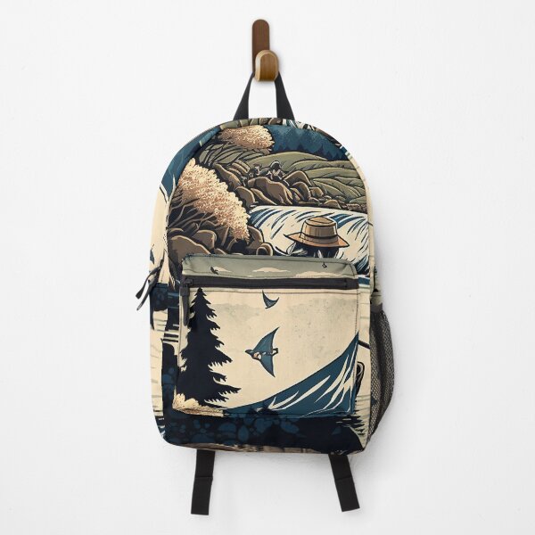 Item preview, Man fishing in front of Mount Fuji designed and sold by ArteroAI.