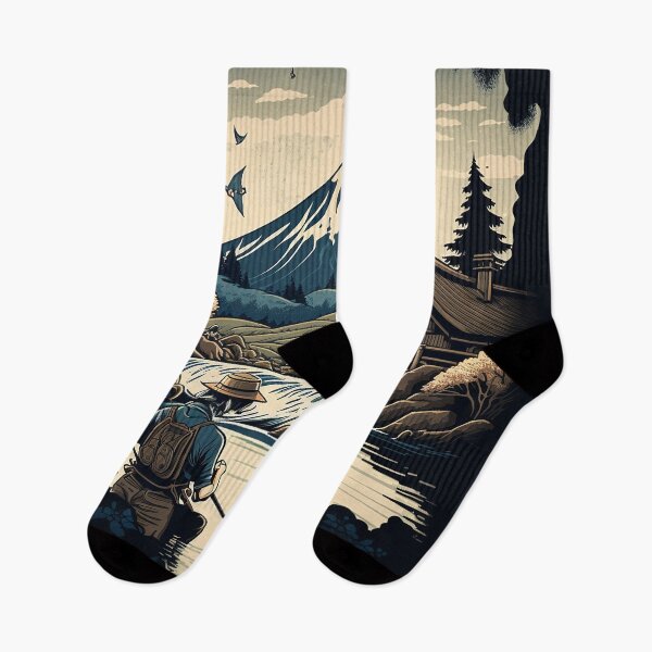 Item preview, Man fishing in front of Mount Fuji designed and sold by ArteroAI.