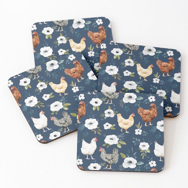 Item preview, Watercolor Chicken Floral, Farm Animals, Country Chic Chickens designed and sold by cateandrainn.