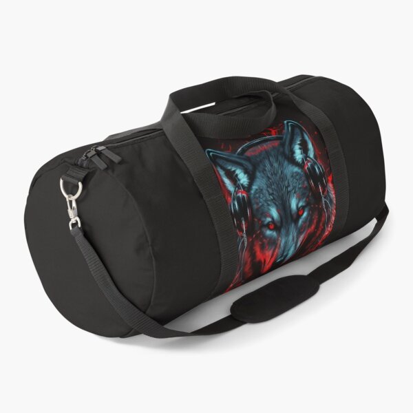 Item preview, wolf with red eyes wearing headphones designed and sold by sammgdesign.