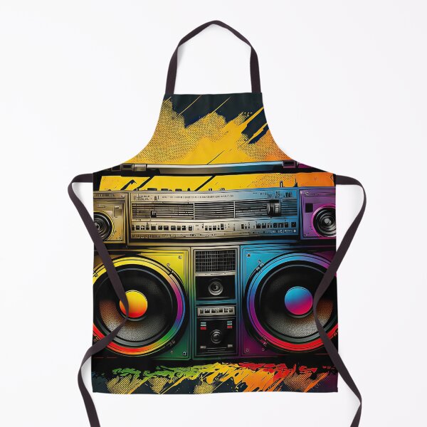 Aperçu de l'œuvre Disco eighties nineties vintage and weird boombox with music audio speakers. créée et vendue par mrlongfield.