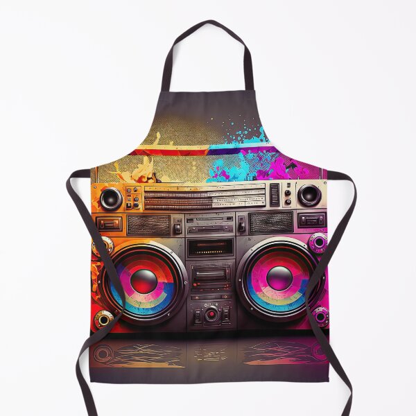 Aperçu de l'œuvre Disco eighties nineties vintage and weird boombox with music audio speakers. Disco eighties nineties vintage and weird boombox with music audio speakers. créée et vendue par mrlongfield.