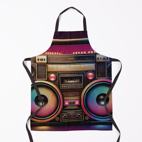 Aperçu de l'œuvre Disco eighties nineties vintage and weird boombox with music audio speakers. créée et vendue par mrlongfield.