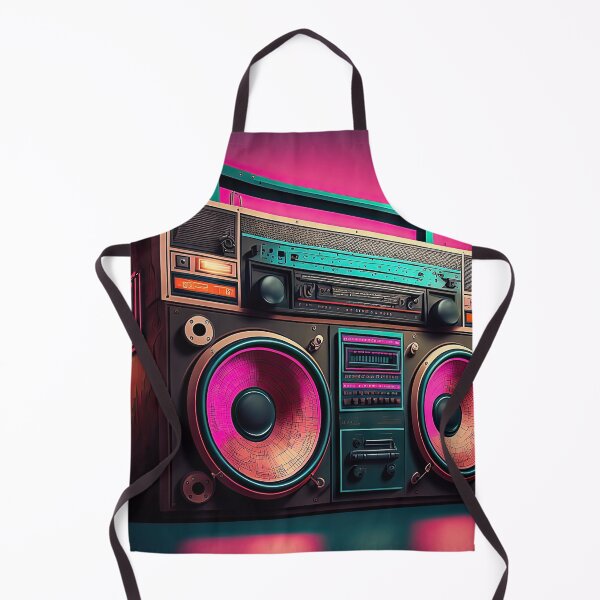 Aperçu de l'œuvre Disco eighties nineties vintage and weird boombox with music audio speakers. créée et vendue par mrlongfield.