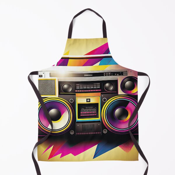 Aperçu de l'œuvre Disco eighties nineties vintage and weird boombox with music audio speakers. créée et vendue par mrlongfield.