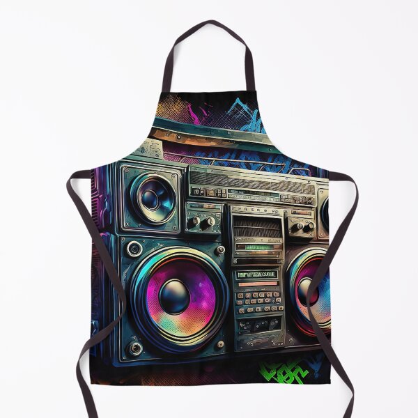 Aperçu de l'œuvre Disco eighties nineties vintage and weird boombox with music audio speakers. créée et vendue par mrlongfield.
