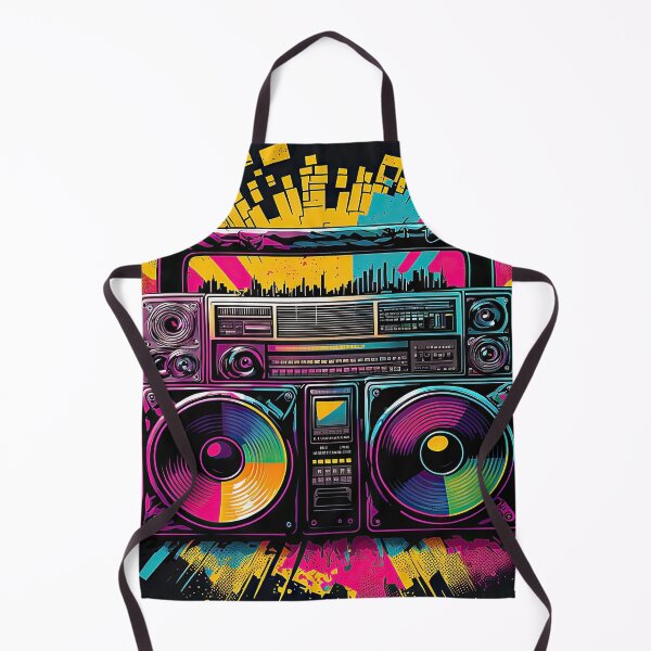 Aperçu de l'œuvre Disco eighties nineties vintage and weird boombox with music audio speakers. créée et vendue par mrlongfield.