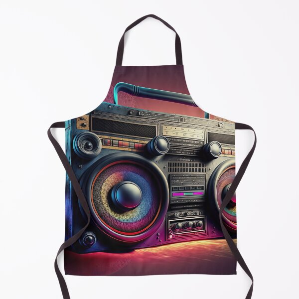 Aperçu de l'œuvre Disco eighties nineties vintage and weird boombox with music audio speakers. créée et vendue par mrlongfield.