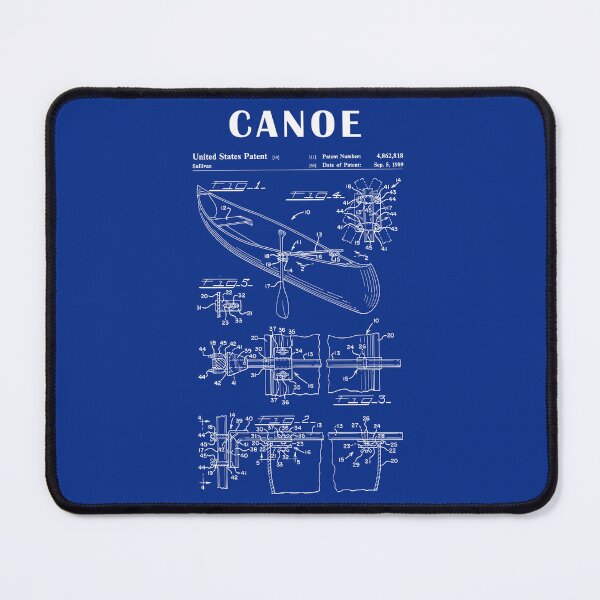 Item preview, 1989 Canoe patent drawing-Canoe blueprint -Canoeing Canoe Lover Gift Idea designed and sold by ismdesigner.
