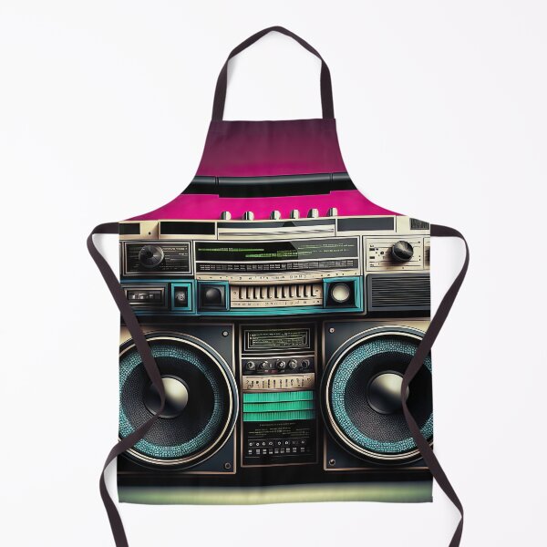 Aperçu de l'œuvre Disco eighties nineties vintage and weird boombox with music audio speakers. créée et vendue par mrlongfield.