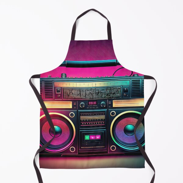 Aperçu de l'œuvre Disco eighties nineties vintage and weird boombox with music audio speakers. créée et vendue par mrlongfield.