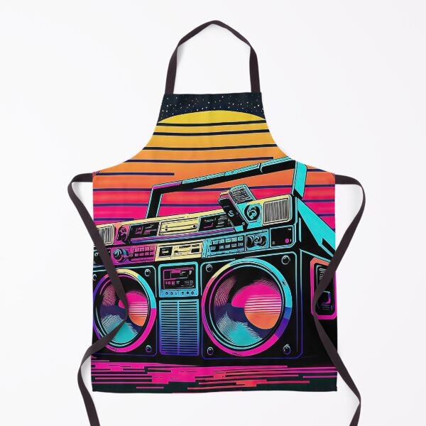 Aperçu de l'œuvre Disco eighties nineties vintage and weird boombox with music audio speakers. créée et vendue par mrlongfield.