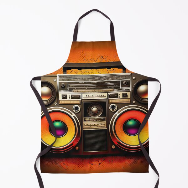 Aperçu de l'œuvre Disco eighties nineties vintage and weird boombox with music audio speakers. créée et vendue par mrlongfield.