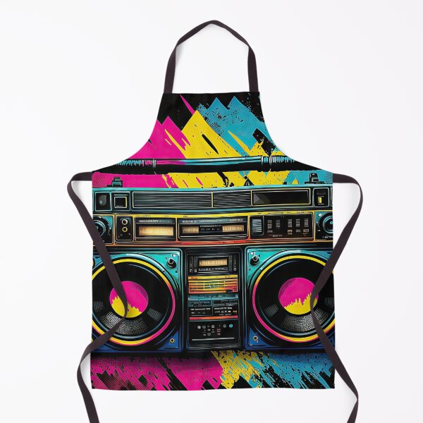 Aperçu de l'œuvre Disco eighties nineties vintage and weird boombox with music audio speakers. créée et vendue par mrlongfield.