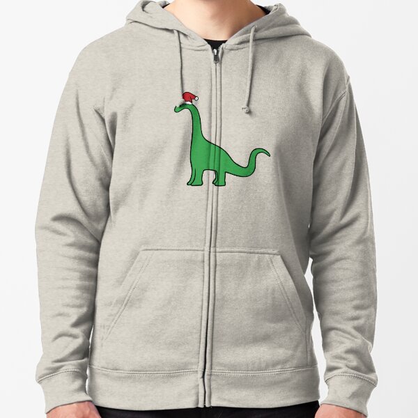 Christmas Brachiosaurus Zipped Hoodie