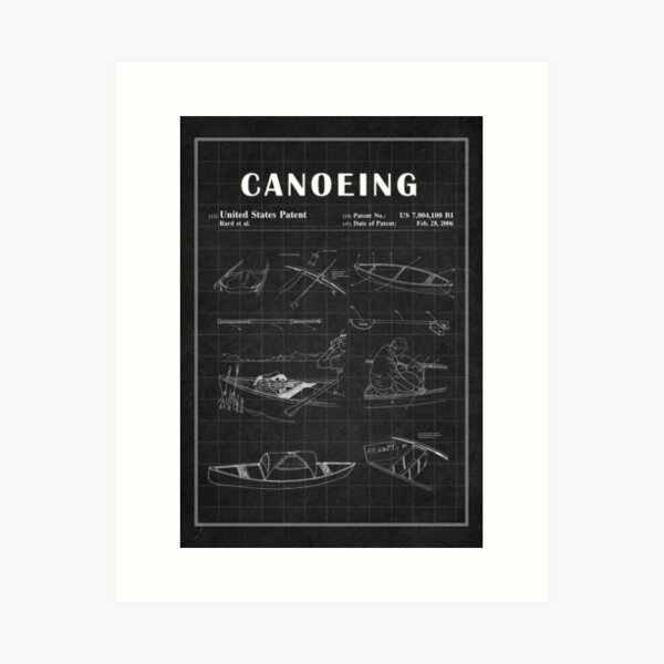 Item preview, 1989 Canoe patent drawing-Canoe blueprint -Canoeing Canoe Lover Gift Idea designed and sold by ismdesigner.