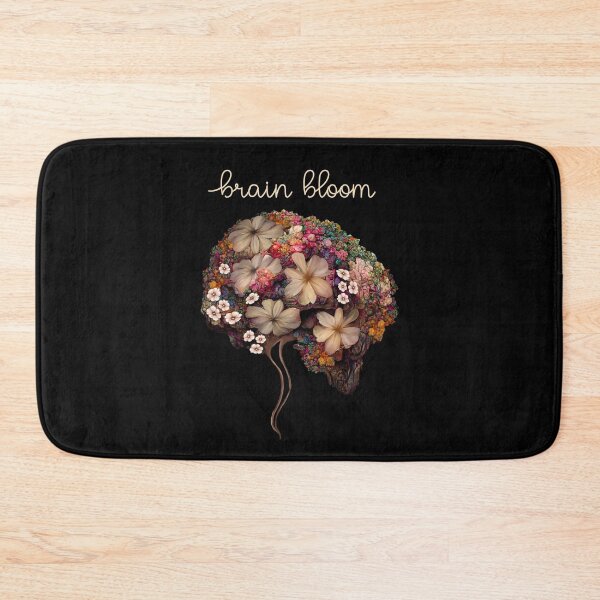 Item preview, Brain Bloom, hojas, flores rosas y girasoles, positividad, creatividad, cerebro del hemisferio derecho, salud, mental, designed and sold by Collagedream.