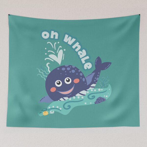 Artikelvorschau, Süßes, trendiges, modisches und lustiges Wal-Wortspiel OH WHALE Meeresästhetik, Meereslebewesen, Walliebhaber, Oh Well Wortspiel-Illustration entworfen und verkauft von zenturtlemerch.